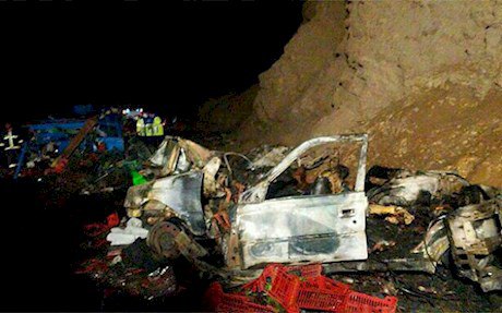 مرگ ۱۳ تبعه خارجی در تصادف ۲ خودرو در یزد
