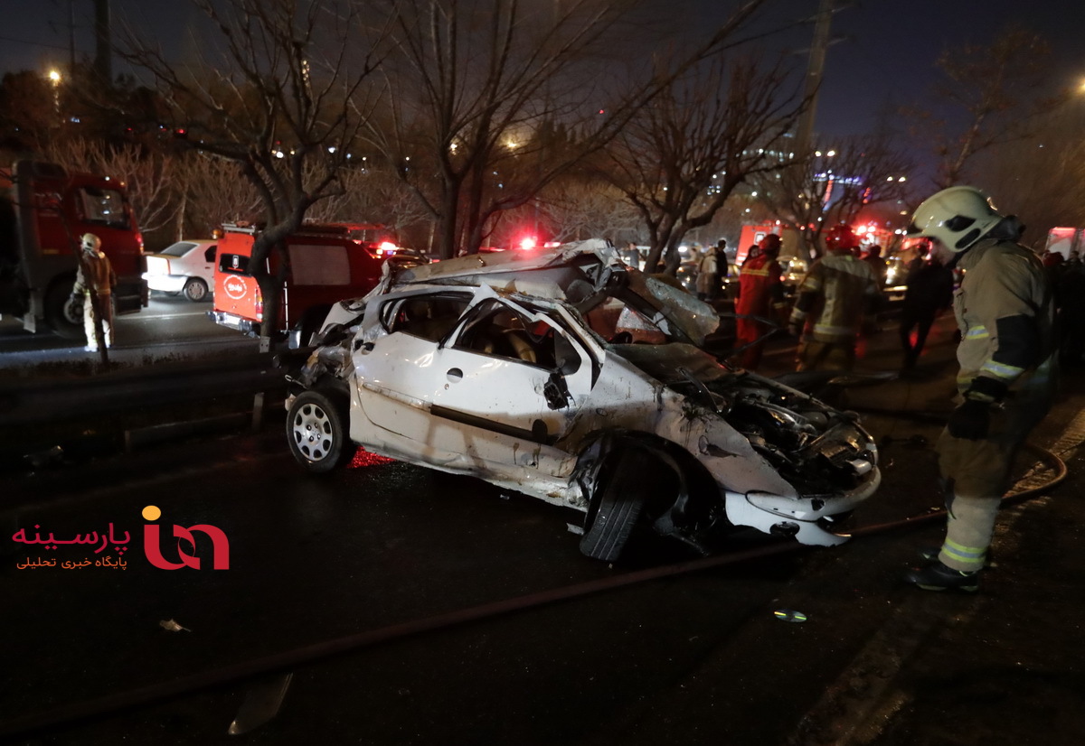 تصادف مرگبار شبانگاهی در تهران و توجه به چند نکته+عکس
