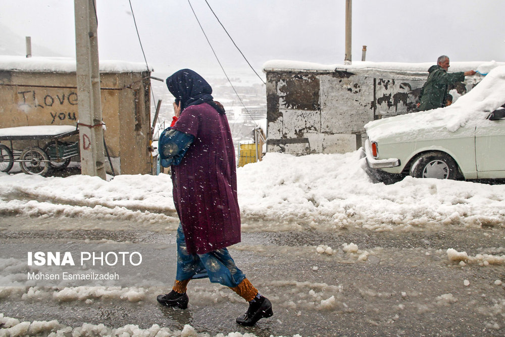 بارش برف در مریوان - کردستان‎