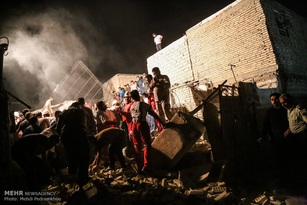 انفجار گاز در کوی رمضان اهواز