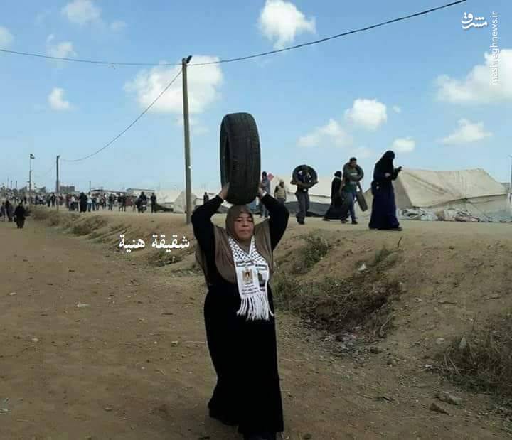 خواهر اسماعیل هنیه در نوار غزه +عکس