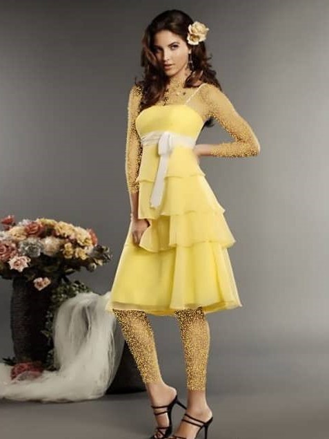 مدل لباس مجلسی زرد و راهنمای ست گردن رنگ زرد برای مهمانی‌ها