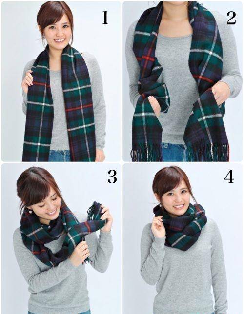 آموزش تصویری بستن شال گردن زمستانی زنانه