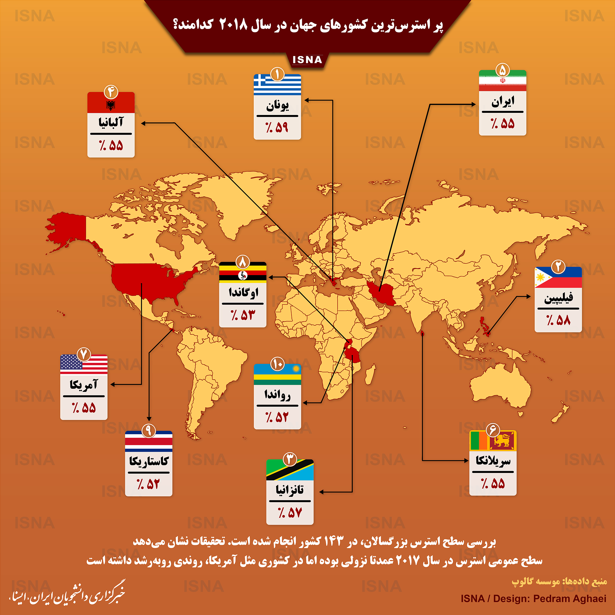 پر استرس‌ترین کشورهای جهان در سال ۲۰۱۸+اینفوگرافی