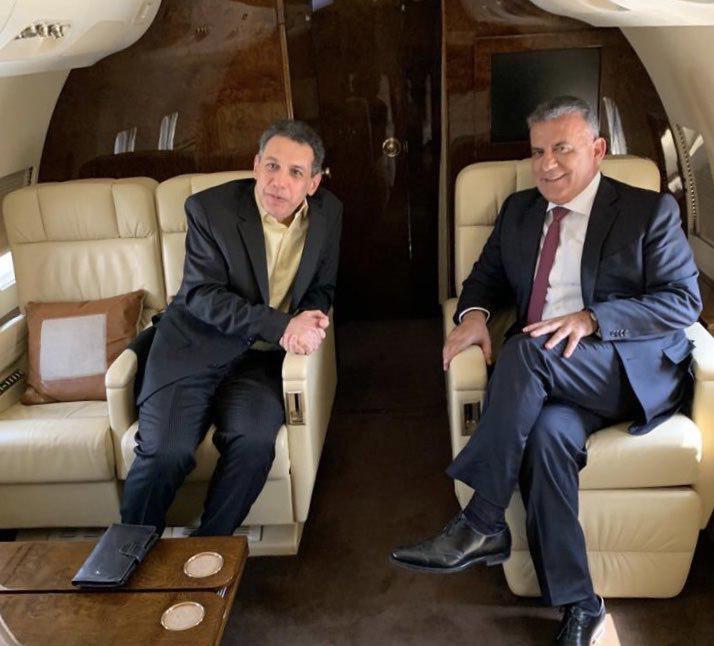 عکس| نزار زکا و عباس ابراهیم در هواپیما