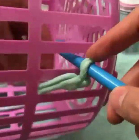 تزیین سبد پلاستیکی با پارچه‌های ریون