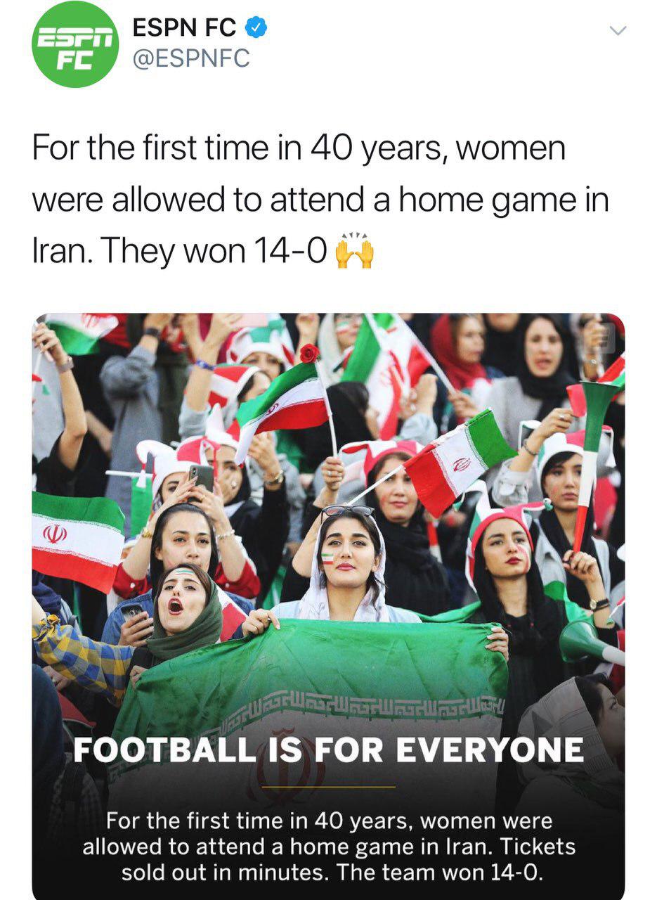 جلد رسانه‌های دنیا درباره زنان ایرانی در ورزشگاه آزادی!