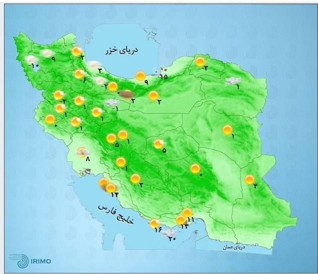 هواشناسی ایران ۹۸/۱۱/۱۰| برف ۳ روزه ۲۰ استان را فرا می‌گیرد