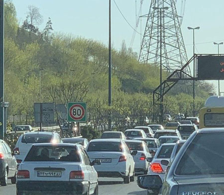 ترافیکِ تهران در اولین روز کاری بعد از تعطیلات