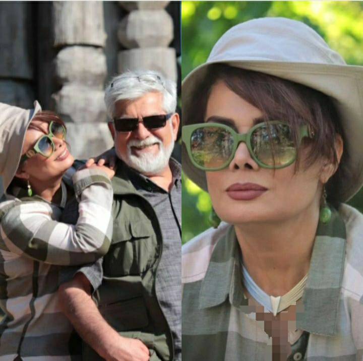 استایل جنجالی عاطفه رضوی در کنار همسرش+ عکس