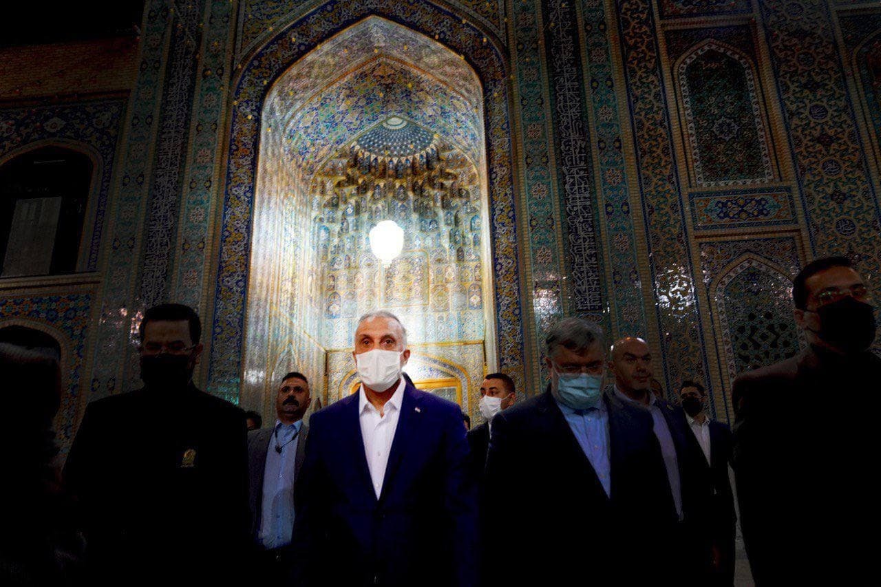 الکاظمی حرم مطهر امام رضا (ع) را زیارت کرد + تصاویر